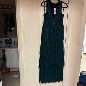 MINKPINK Shimmering Green Maxi Dress